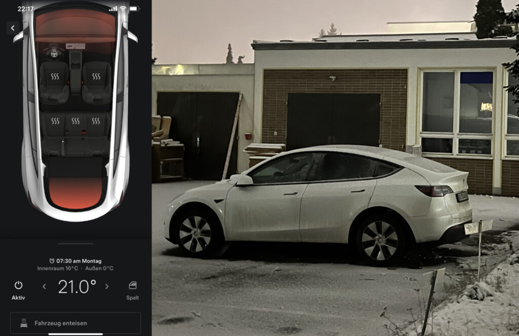 TESLA Model Y Standheizung Winter